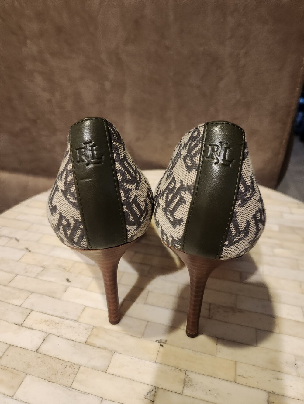 Lauren Ralph Lauren Lindella Monogram Jacquard Pump size 9 - Picture 7 of 10